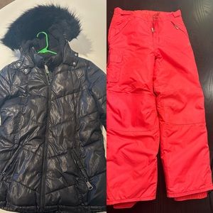 Winter puffer coat and snow pants